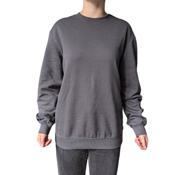 H&M Charcoal Oversized Crewneck Sweater Men Size Medium - Picture 1 of 12